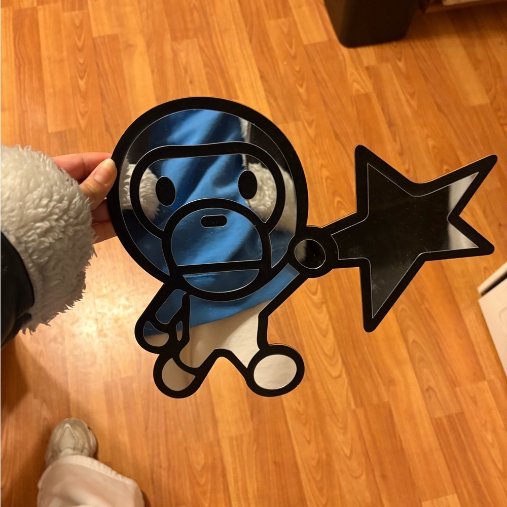 🐒 BAPE STAR MIRROR: Rare A Bathing Ape "Baby Milo" Streetwear Decor 🐒